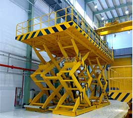 非標雙跨剪叉升降機安裝完畢！